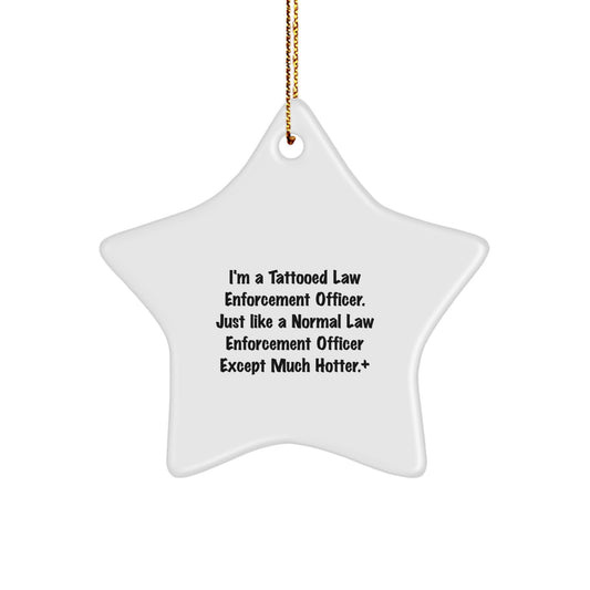 Christmas Gift Playful Law Enforcement Officer Star Ornament for Teens - Image 1