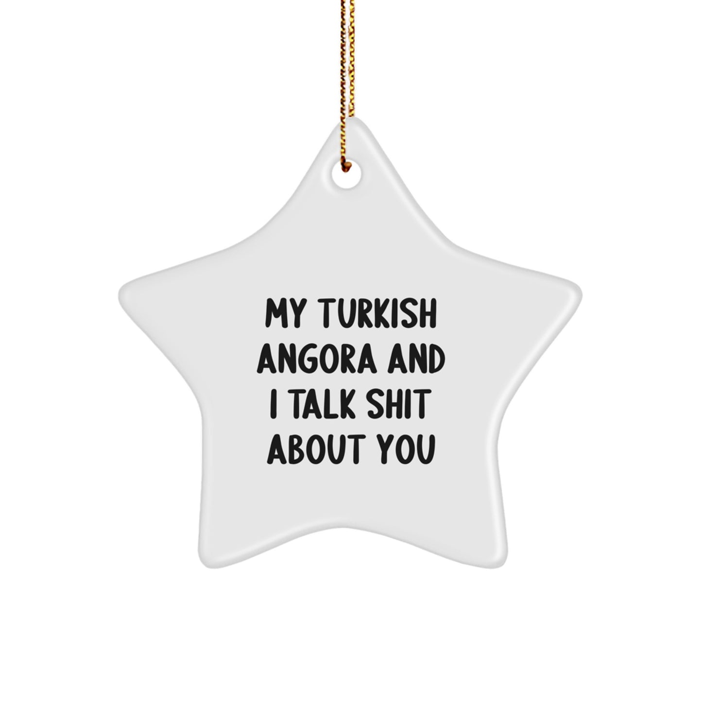 Funny Turkish Angora Cat Star Ornament Gifts for Men, Women, Friends, Coworkers, Family - Christmas Unique Gifts from Men, Women, or Kids to Turkish Angora Cat Lovers - Image 1