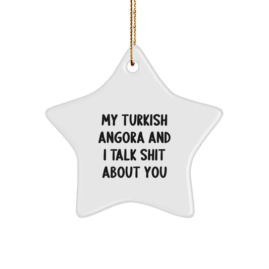 Funny Turkish Angora Cat Star Ornament Gifts for Men, Women, Friends, Coworkers, Family - Christmas Unique Gifts from Men, Women, or Kids to Turkish Angora Cat Lovers - Image 1