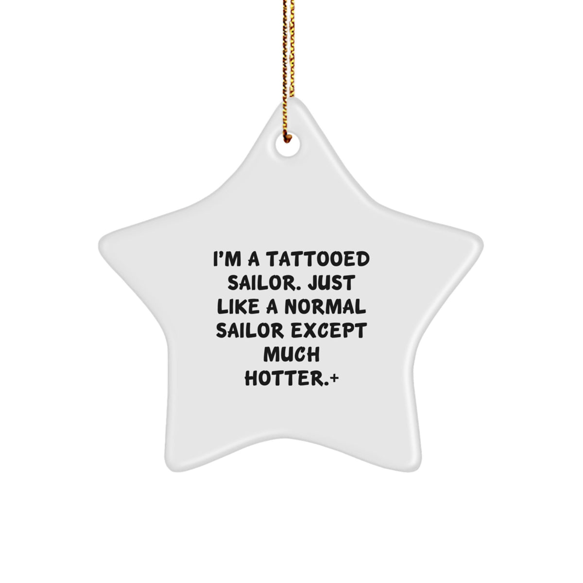 Christmas Ornament Gift Tattooed Sailor Humorous Star Keepsake - Image 1