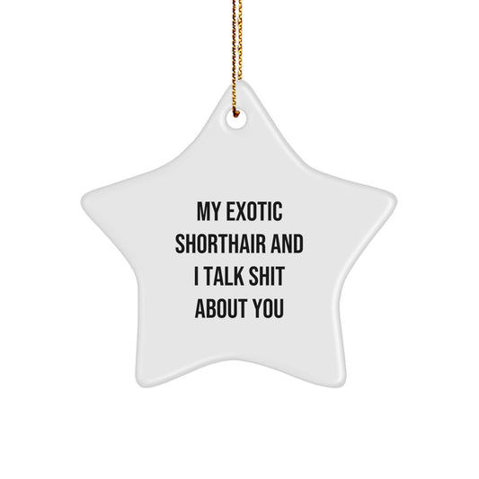 Funny Exotic Shorthair Cat Star Ornament Gifts from Friends, Family, and Co-Workers for Exotic Shorthair Cat Lovers at Christmas - Image 1