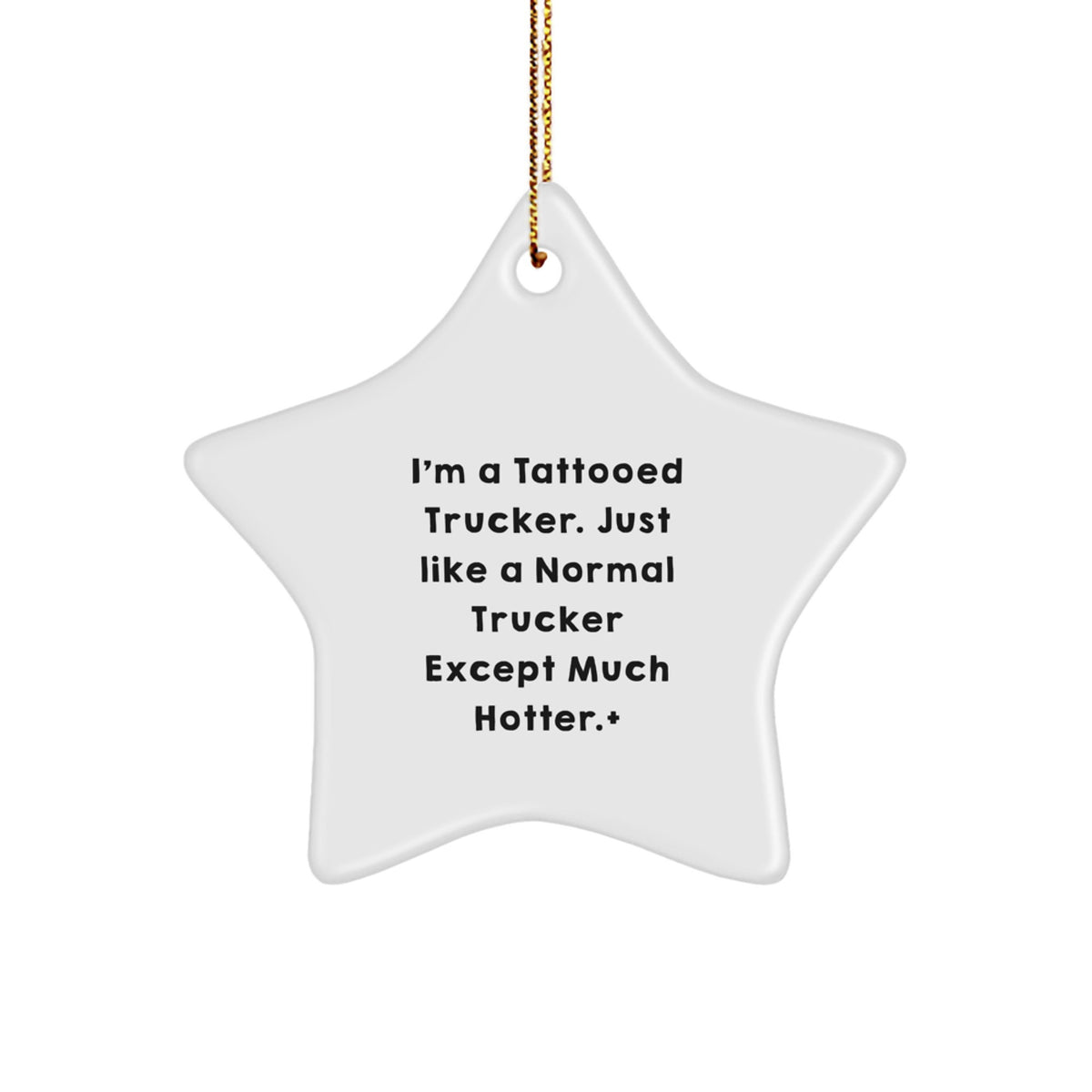 Christmas Ornament Gift Tattooed Trucker Holiday Keepsake Idea - Image 1