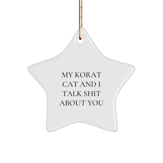 Funny Korat Cat Star Ornament Gifts from Friends for Christmas - Image 1