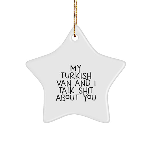 Funny Turkish Van Cat Star Ornament Gifts from Friends and Family for Christmas Decorations - Image 1