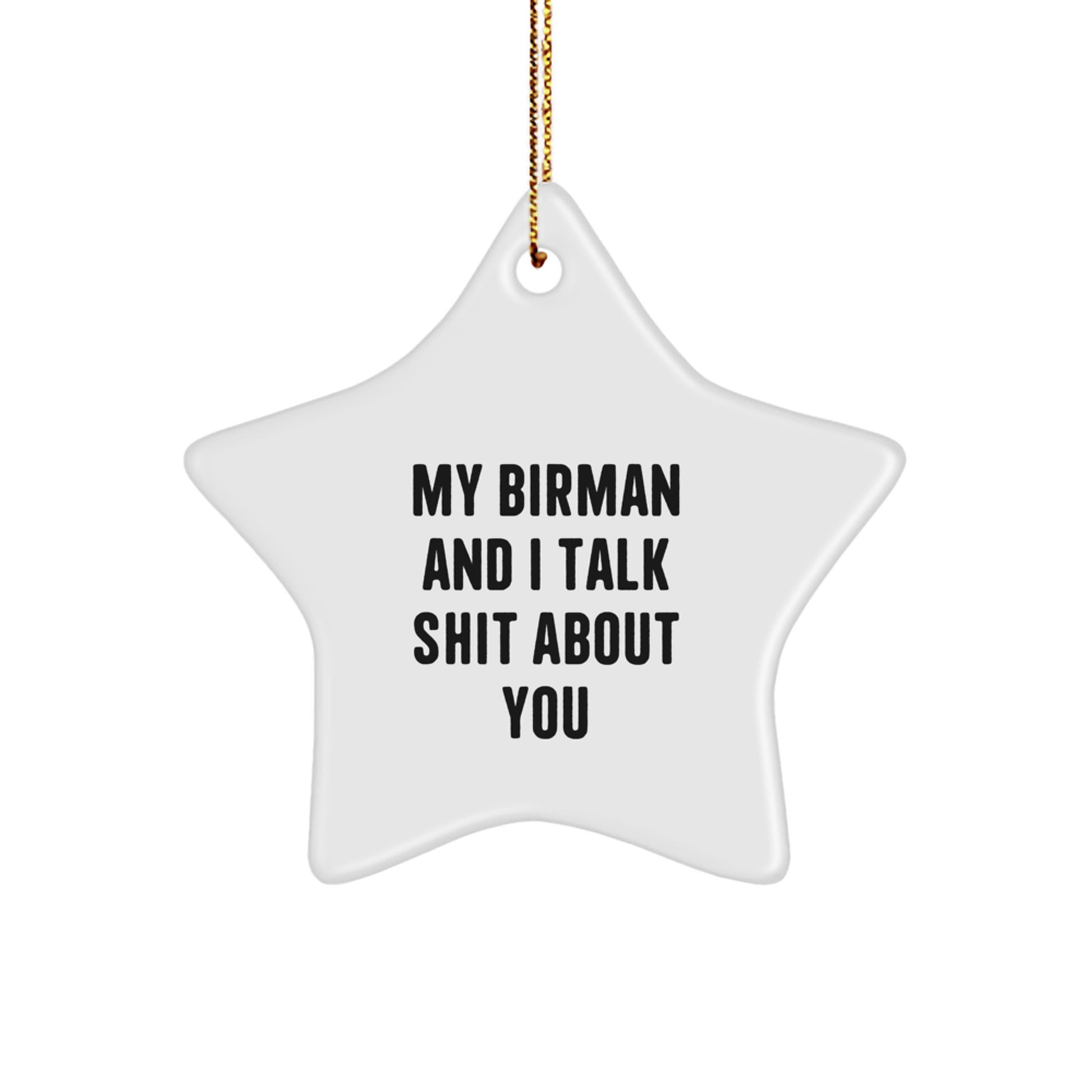 Funny Birman Cat Star Ornament Gifts from Friends to Family for Christmas - Image 1