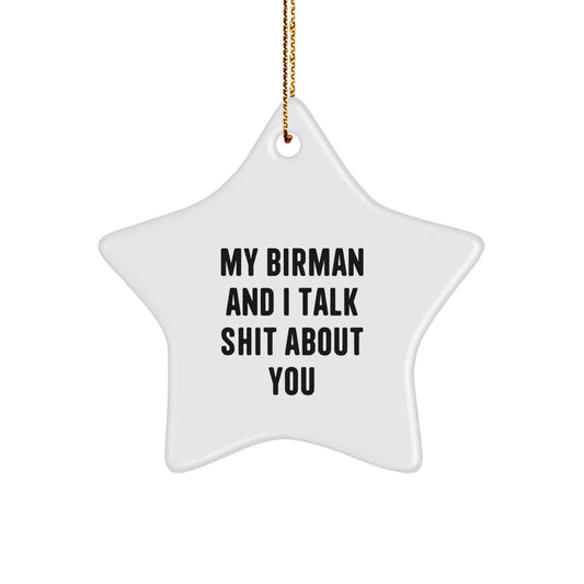 Funny Birman Cat Star Ornament Gifts from Friends to Family for Christmas - Image 1