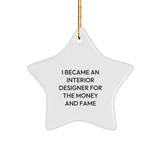 Funny Interior Designer Gifts - Star Ornament - Gifts from Women for Interior Designer Friends at Christmas Time - Image 1