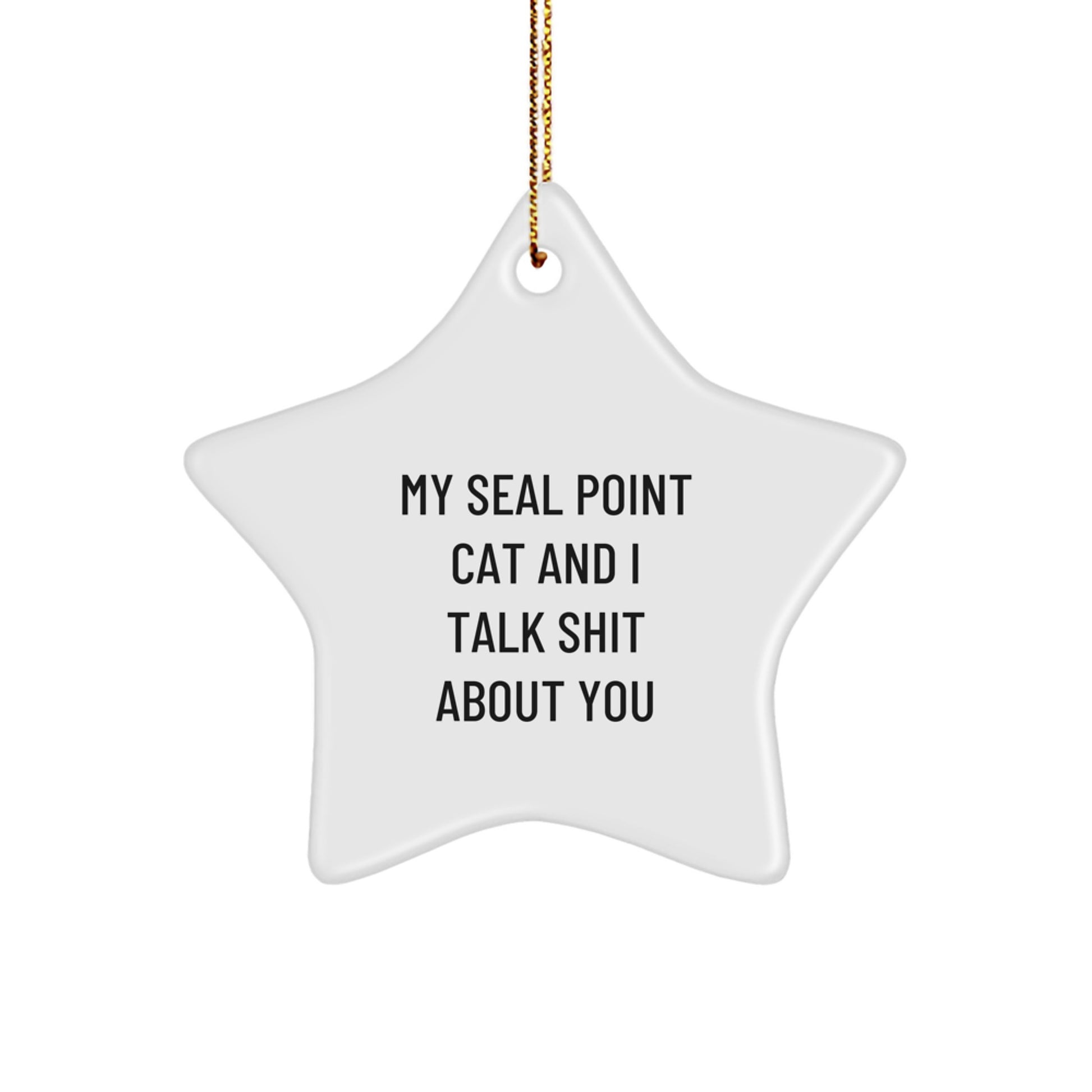 Funny Seal Point Cat Star Ornament Gifts from Men to Seal Point Cat Lovers for Christmas Unique Gifts - Image 1