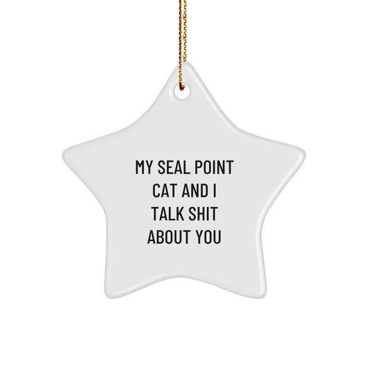 Funny Seal Point Cat Star Ornament Gifts from Men to Seal Point Cat Lovers for Christmas Unique Gifts - Image 1