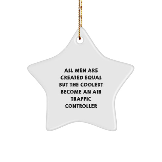 Unique Air Traffic Controller Star Ornament Gift for Men from Friends at Christmas - Image 1