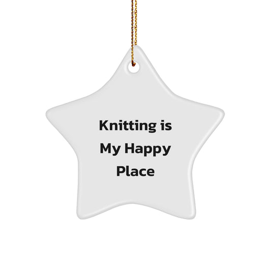 Knitting Gifts for Women Star Ornament, Funny Knitting Quote, Christmas Unique Gifts from Friends and Family - Image 1