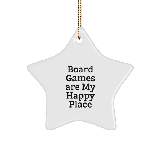 Funny Board Games Gifts for Men, Women, Friends, Family - Star Ornament, Quotes - 'Board Games Are My Happy Place' - Christmas Unique Decorations - Gifts from Family to Friends - Image 1