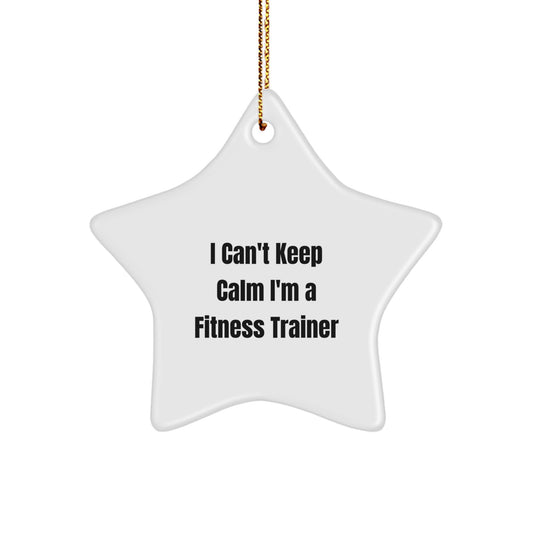 Gifts for Fitness Trainers from Friends, Funny I Can't Keep Calm Star Ornament for Christmas Unique Gifts - Image 1