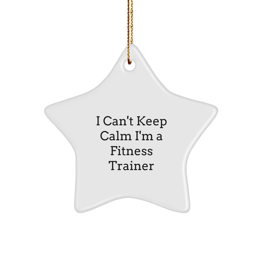 Funny Fitness Trainer Gifts, I Can't Keep Calm Star Ornament, Christmas Unique Gifts from Friends to Fitness Trainers - Image 1
