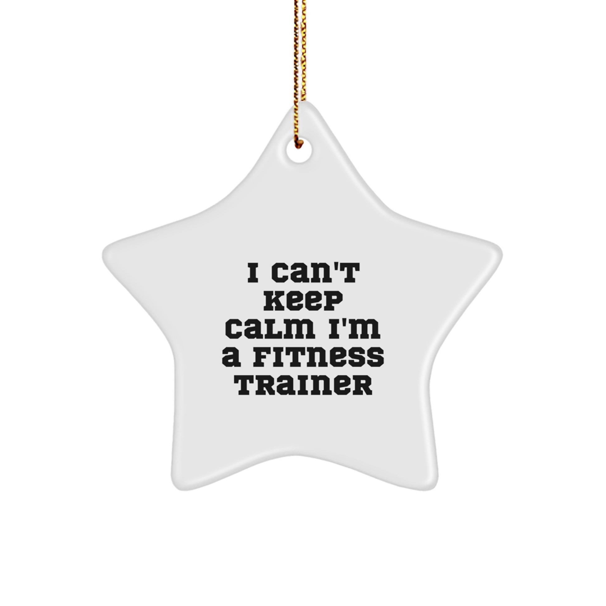 Funny Fitness Trainer Gifts from Friends, Christmas Unique Gifts for Fitness Trainers, I Can't Keep Calm I'm A Fitness Trainer Star Ornament - Image 1