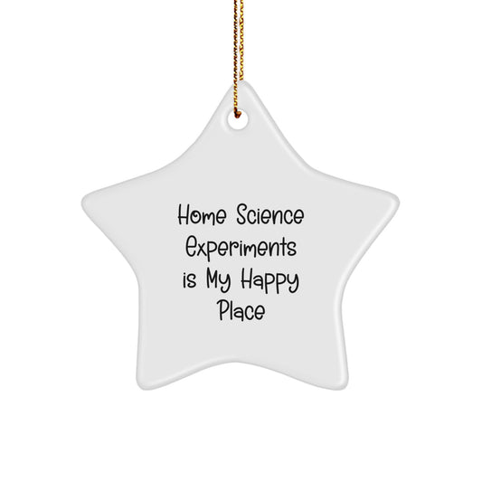Funny Home Science Experiments Gifts from Men for Women with Star Ornament - 'Home Science Experiments Is My Happy Place' for Christmas Decorations - Image 1