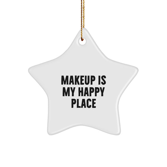 Funny Makeup Decorations, White Star Ornament Gifts from Friends, Family, or Coworkers for Makeup Lovers on Christmas Day - Image 1