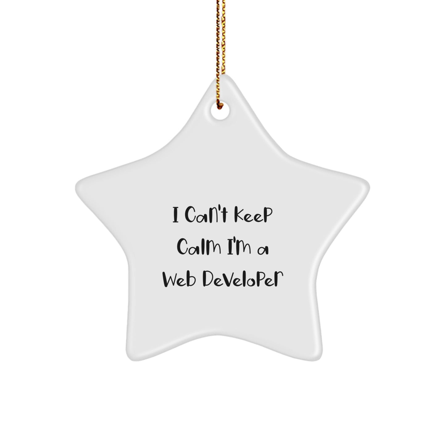 Funny Web Developer Star Ornament Gifts from Men for Friends, 'I Can't Keep Calm I'm A Web Developer' Christmas Unique Gifts - Image 1