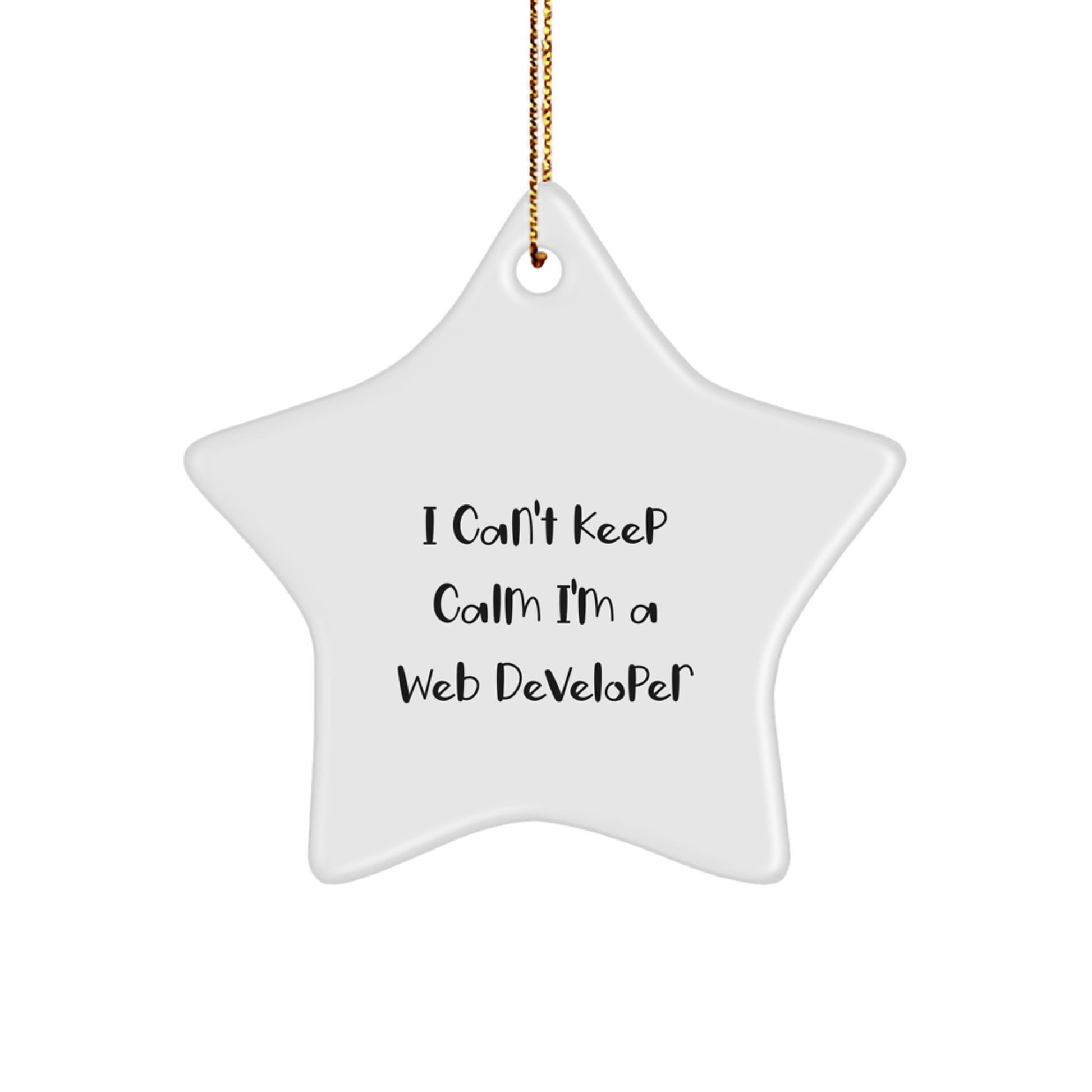 Funny Web Developer Star Ornament Gifts from Men for Friends, 'I Can't Keep Calm I'm A Web Developer' Christmas Unique Gifts - Image 1