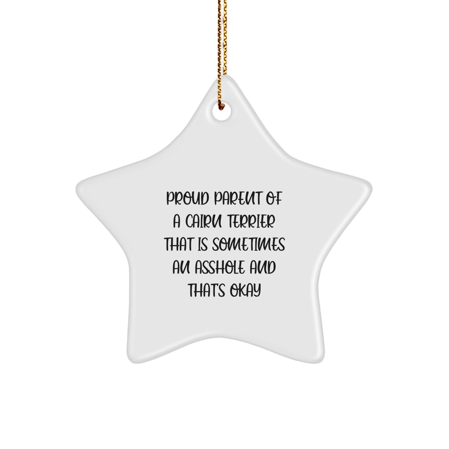 Funny Cairn Terrier Dog Gifts for Men from Proud Parents, Star Ornament Christmas Unique Gifts for Cairn Terrier Lovers, Cute Quote Cairn Terrier Dog Lover - Image 1