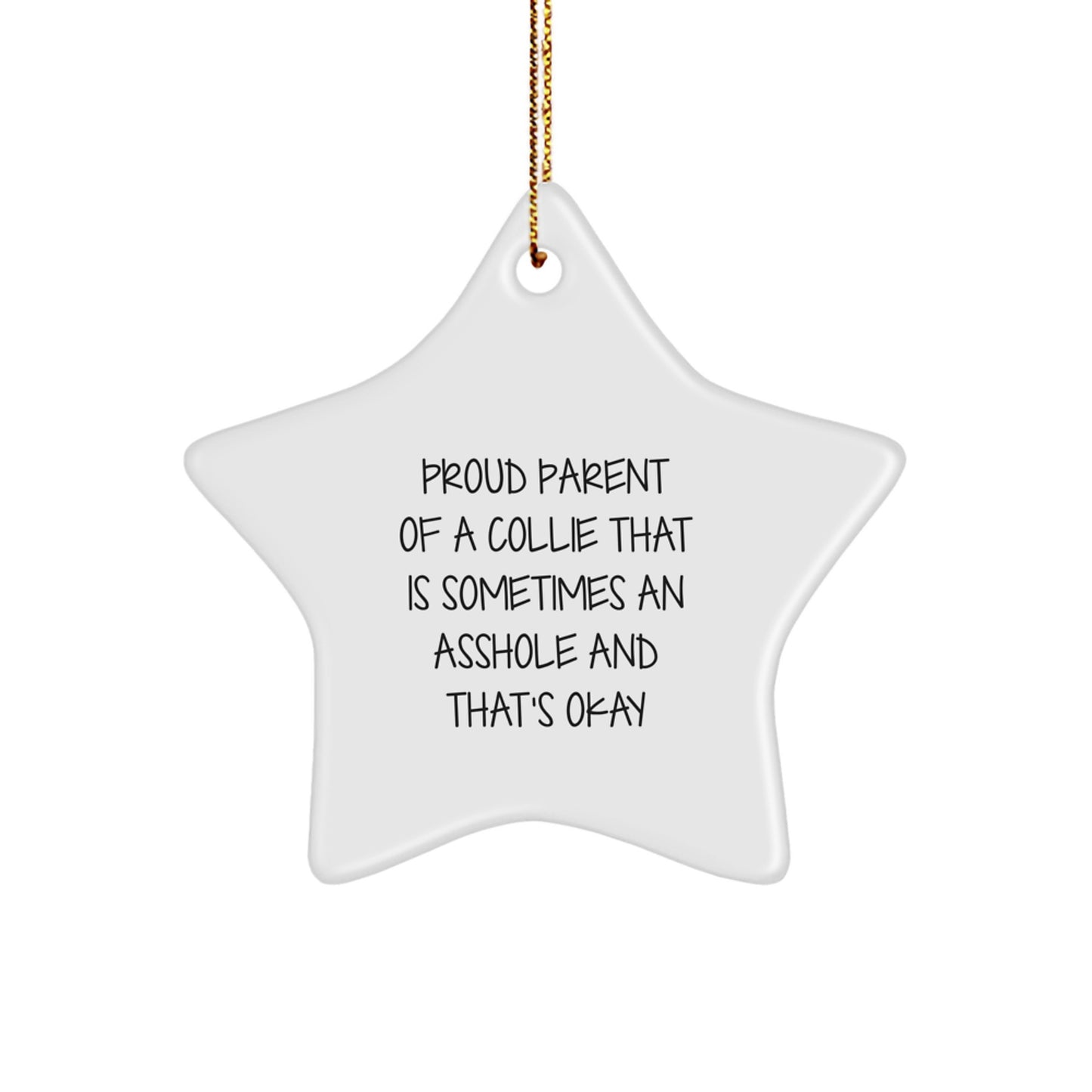 Collie Dog Mom's Funny Christmas Unique Gifts for Family Friends Star Ornament, Gifts from Women to Proud Collie Dog Parents - Image 1