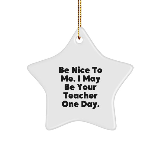 Funny Teacher Star Ornament Gifts from Family Friends Coworkers for Men Women at Christmas Unique - Image 1