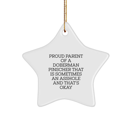 Funny Doberman Pinscher Dog Gifts from Men to Proud Parents, Christmas Unique Star Ornaments for Women, Friends, Coworkers - Image 1