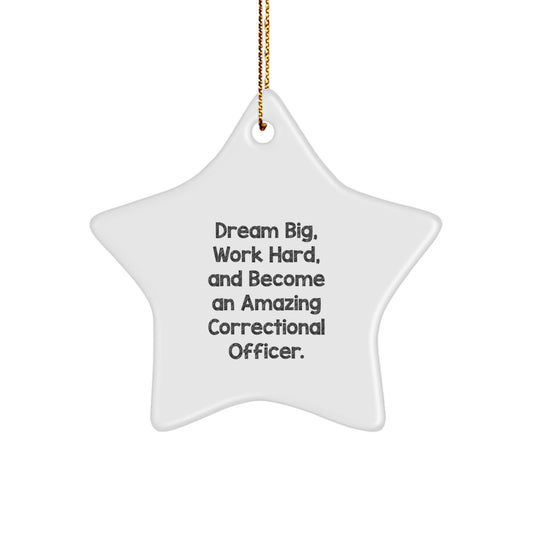 Correctional Officer Star Ornament, Gift from Friends, Christmas Unique Gifts for Men Women Coworkers Family - Image 1