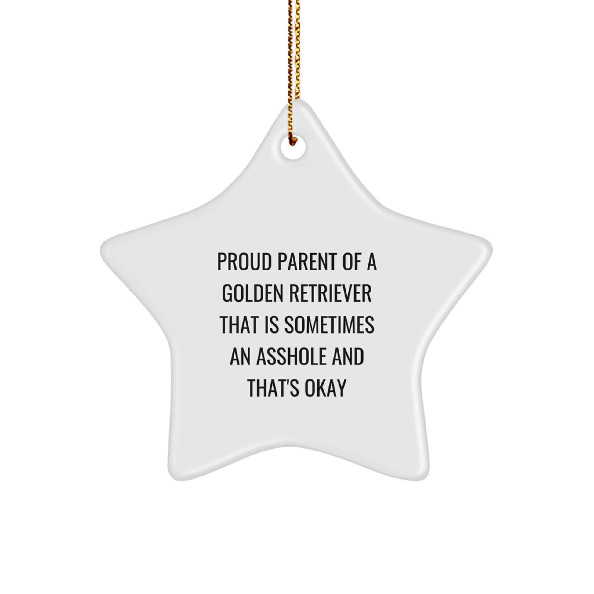 Golden Retriever Dog Lover's Funny Christmas Star Ornament, Gifts from Men to Family, Proud Parent of a Golden Retriever - Image 1