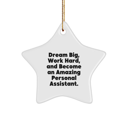 Gifts from Family - Star Ornament for Personal Assistants 'Dream Big, Work Hard, And Become An Amazing Personal Assistant.' - Unique Christmas Unique Gifts for Friends - Image 1