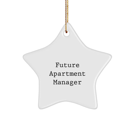 Funny Quote for Future Apartment Manager, Star Ornament Gifts from Men to Friends, Beautiful White Color, 3.25" Tall, Perfect for Christmas Unique Gifts - Image 1