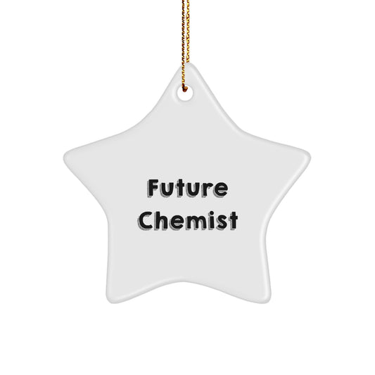 Funny Chemist Star Ornament Gifts from Friends, Gifts for Chemist Men, Inspirational Quote Star Shaped White - Image 1