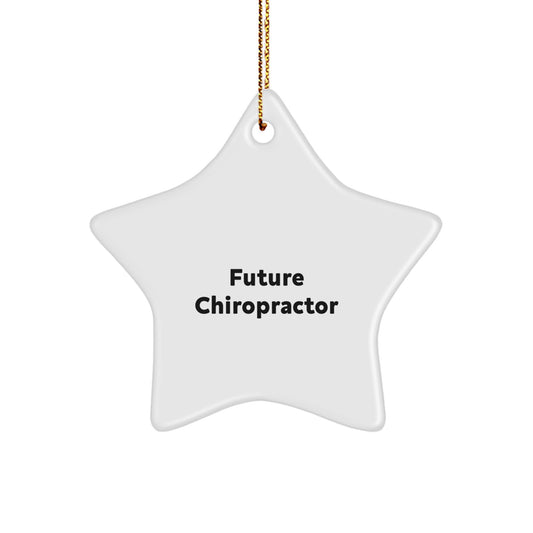 Funny Gifts from Friends, Unique Chiropractor Christmas Star Ornament, Future Chiropractor Inspirational Quote - Image 1