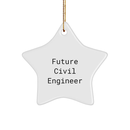 Funny Future Civil Engineer Gifts, Star Ornament, Christmas Unique Gifts from Men to Civil Engineer Friends, Coworkers, Family - Image 1