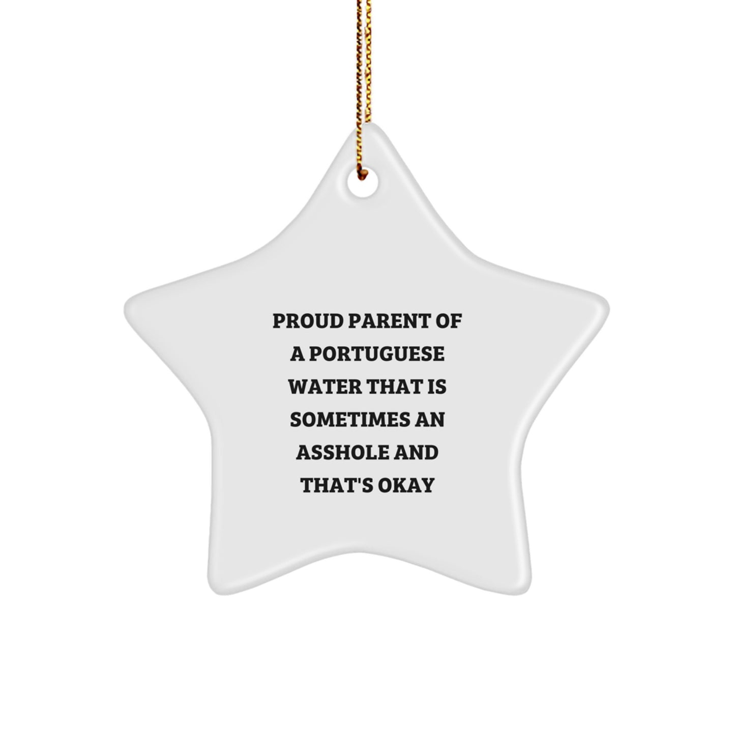 Funny Portuguese Water Dog Star Ornament for Christmas Unique Gifts from Proud Parents, Gifts for Men, Women, Friends, Coworkers, Family Members, Unique Christmas Decorations - Image 1