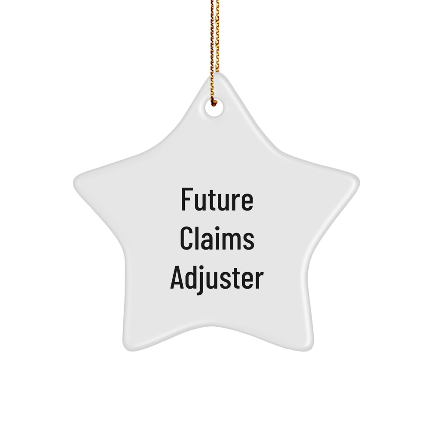 Funny Future Claims Adjuster Gifts, Christmas Unique Star Ornament for Men or Women, Funny Quote Star Ornaments for Claims Adjuster Friends and Family - Image 1