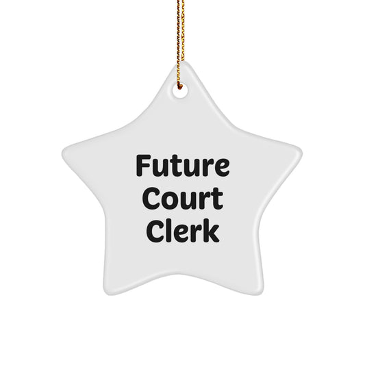 Funny Future Court Clerk Star Ornament Gifts from Family Members for Court Clerk Men - Image 1