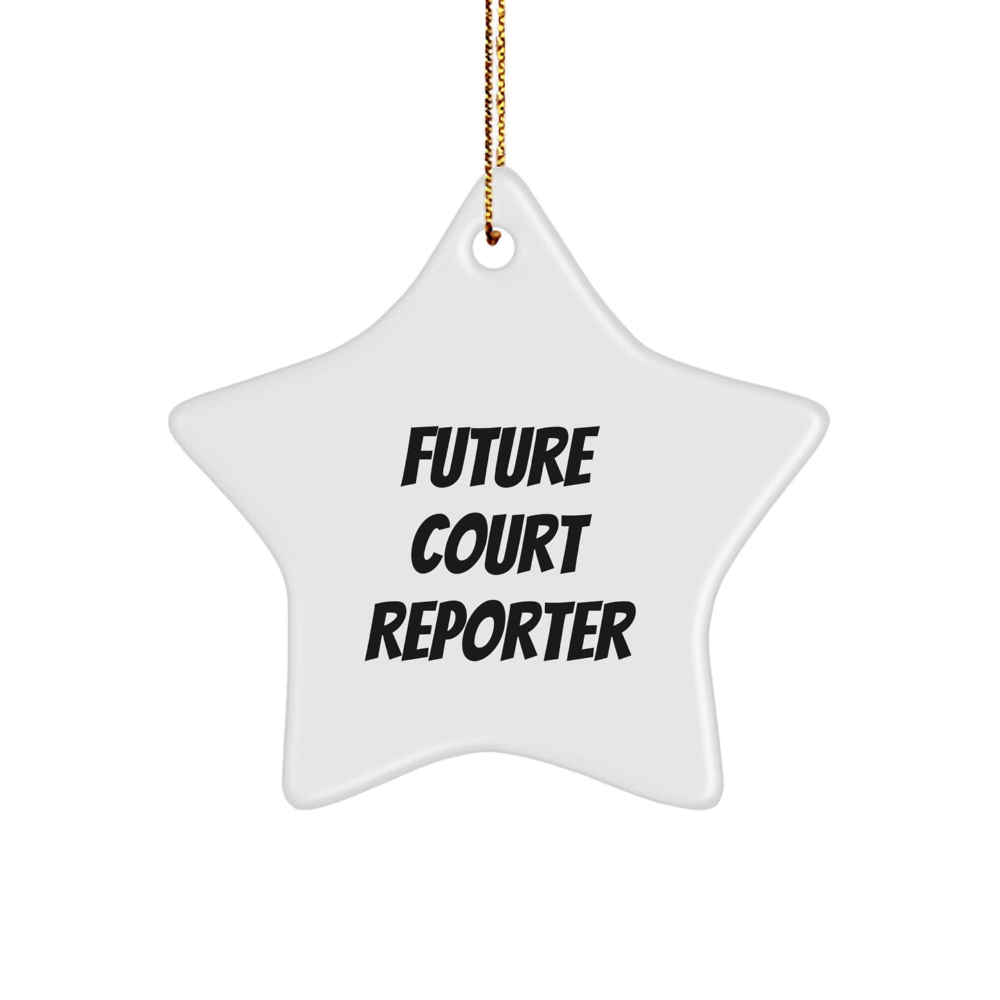 Funny Future Court Reporter Star Ornament Gifts from Friends for Court Reporter Unique Christmas Unique Gifts - Image 1