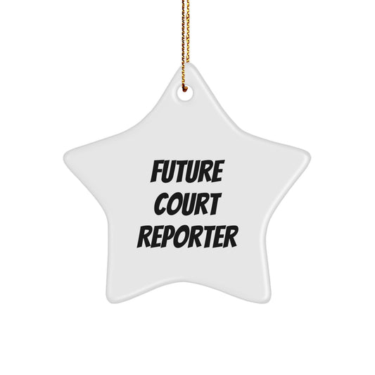 Funny Future Court Reporter Star Ornament Gifts from Friends for Court Reporter Unique Christmas Unique Gifts - Image 1