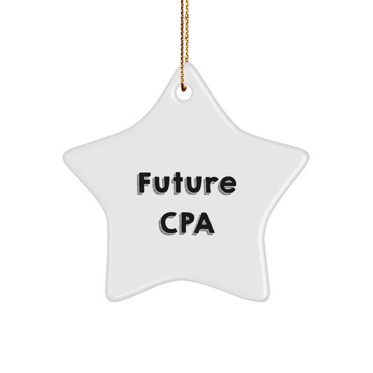 Funny Future CPA Star Ornament, Gifts from Family to Friends, White Star Shaped Decorations for CPA Celebration, CPA Gifts for Men Women Coworkers - Image 1
