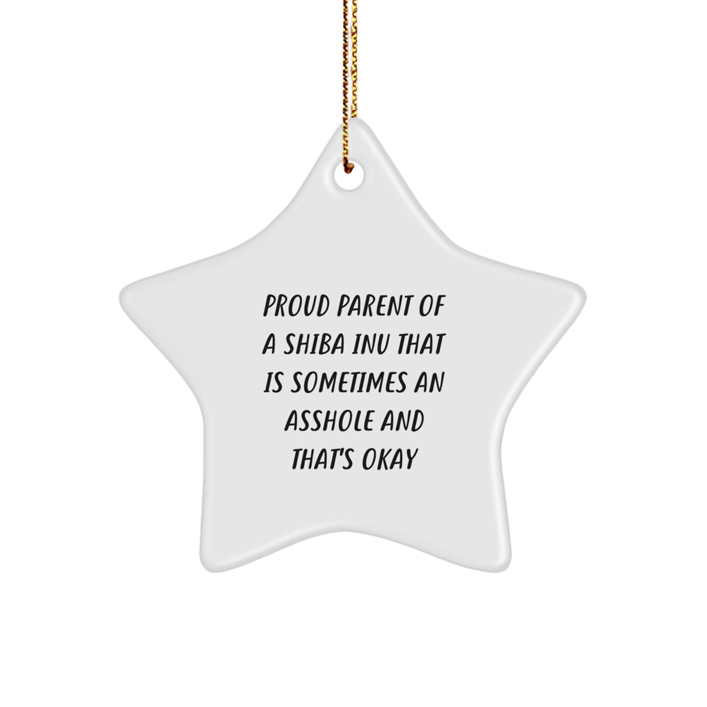 Funny Shiba Inu Dog Mom Gifts from Friends and Family for Christmas Unique Decorations Star Ornament - Image 1