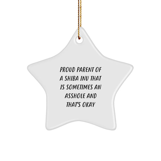Funny Shiba Inu Dog Mom Gifts from Friends and Family for Christmas Unique Decorations Star Ornament - Image 1