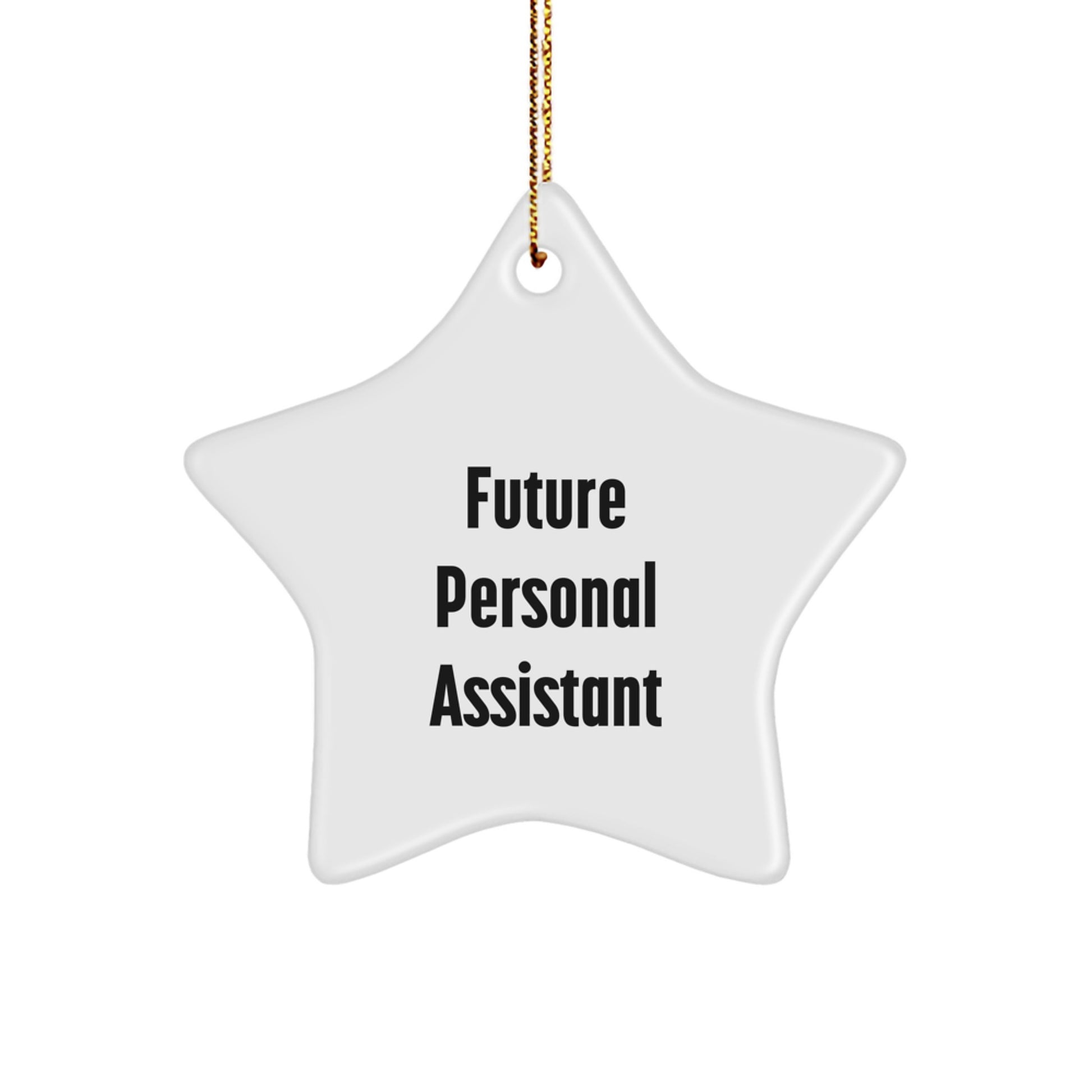 Funny Personal Assistant Gifts from Friends, Coworkers, or Family - Future Personal Assistant Star Ornament, White, 3.25'' tall, Perfect for Christmas - Image 1