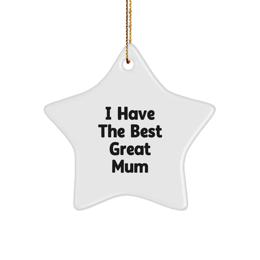 Funny Mum Quotes Star Ornament, Gifts from Family, Perfect for Mum's Christmas Tree Decoration - Image 1