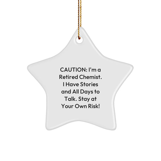 Funny Quotes Chemist Gift Star Ornament from Friends - Christmas Unique Gifts for Men Women - Image 1