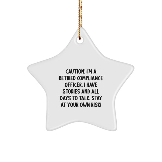 Compliance Officer Star Ornament, Funny Gift for Friends, Coworkers, Family from Retired Compliance Officer, Christmas Decorations - Image 1