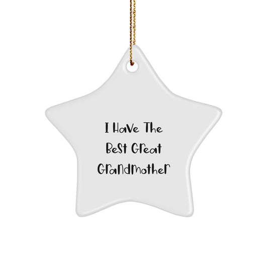 Funny Grandmother Gifts for Her - Lovely Star Ornament, 'I Have The Best Great Grandmother' Quote, Gifts from Men or Women for Her, Unique Christmas Unique Gifts - Image 1