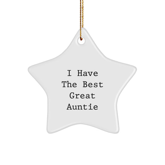 Funny Auntie Gifts, 'I Have The Best Great Auntie' Star Ornament, Christmas Unique Gifts for Auntie from Family - Image 1