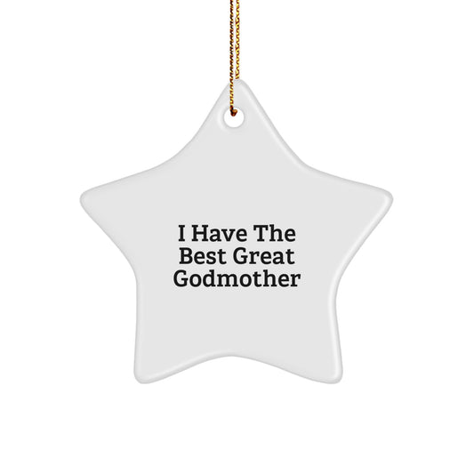 Funny Godmother Quotes Star Ornaments Gifts from Family for Christmas Unique Godmother - Image 1