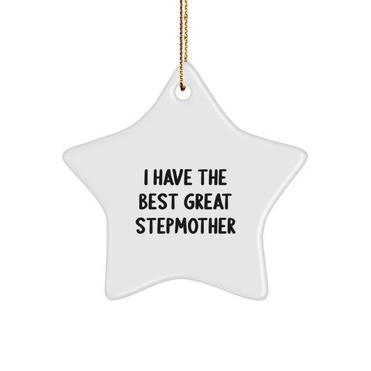 Funny Stepmother Gifts, Great Stepmother Star Ornament, Christmas Unique Gift from Family to Great Stepmother, Funny Quote Stepmother Decor - Image 1